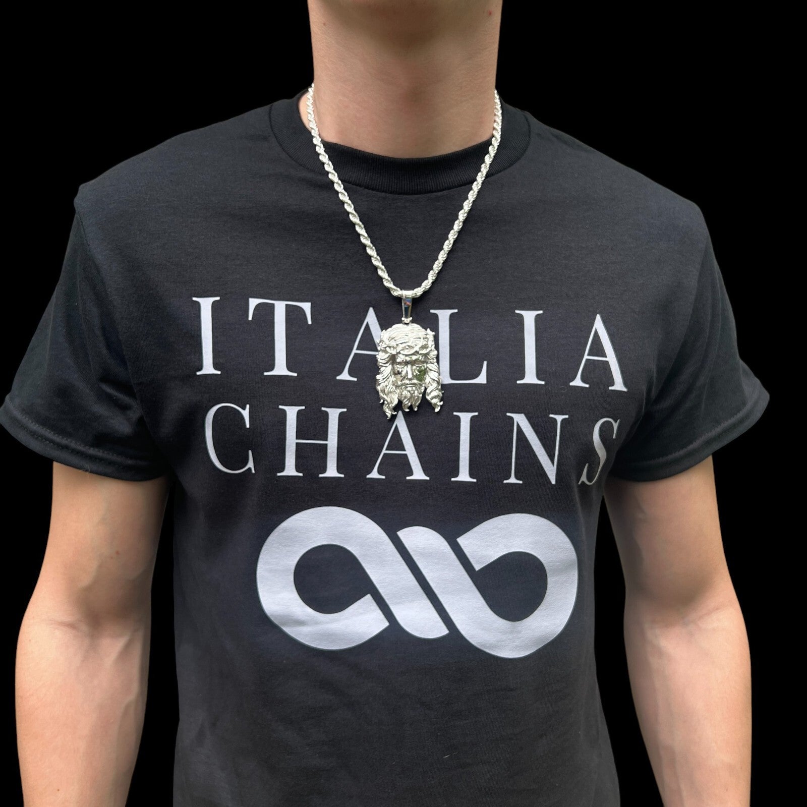 925 Sterling Silver Classic Jesus Piece Pendant - Large