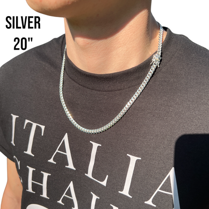 925 Sterling Silver 5mm Miami Cuban W. Box Clasp Chain Necklace