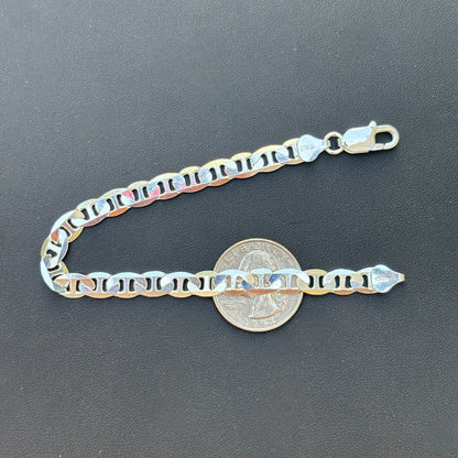 925 Sterling Silver 6mm Mariner Bracelet