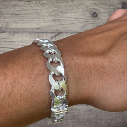 925 Sterling Silver 12mm Curb Bracelet