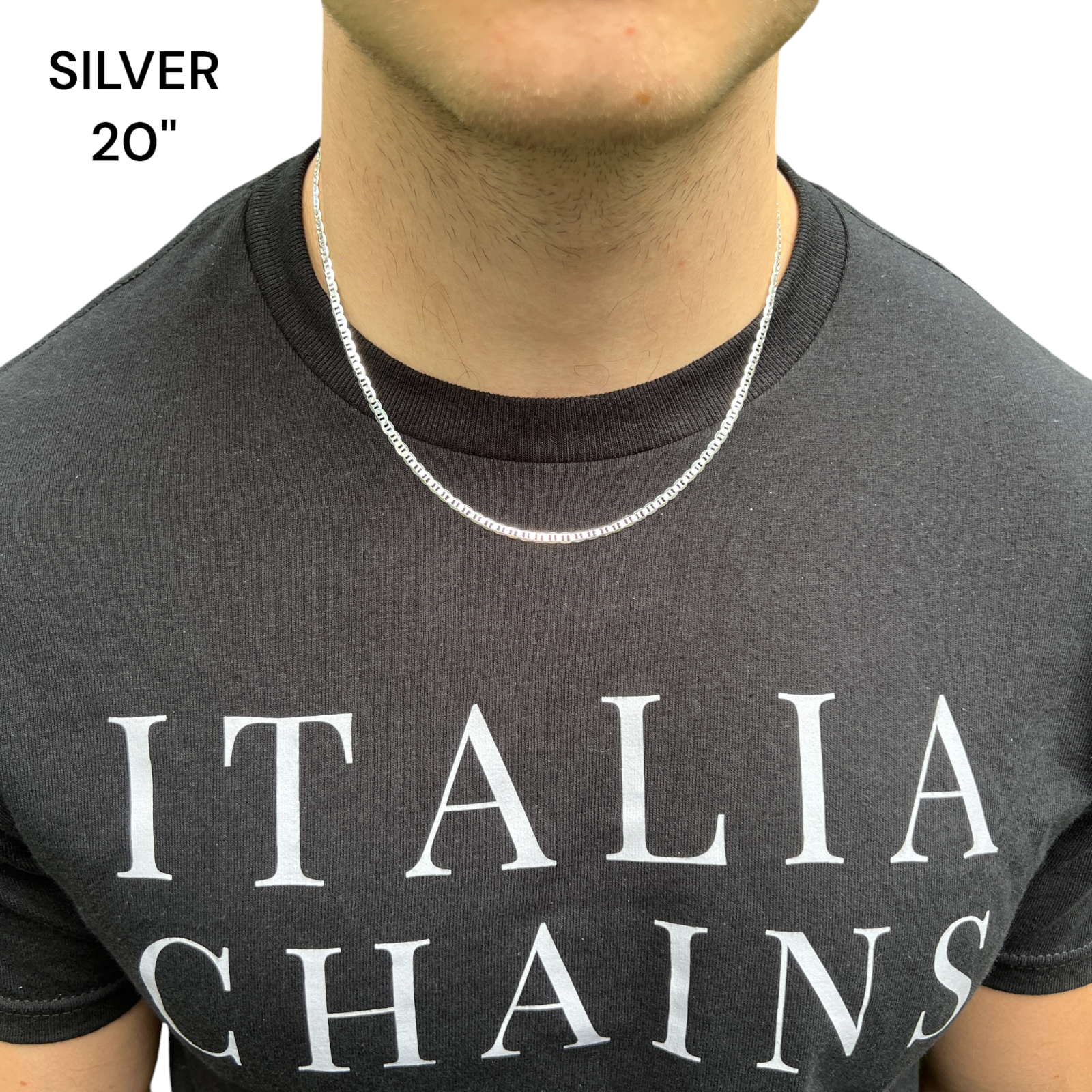 925 Sterling Silver 3mm Mariner Chain Necklace