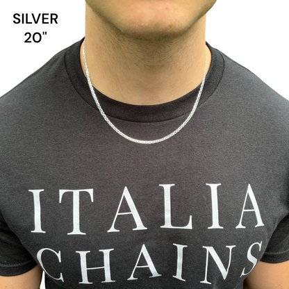 925 Sterling Silver 3mm Mariner Chain Necklace