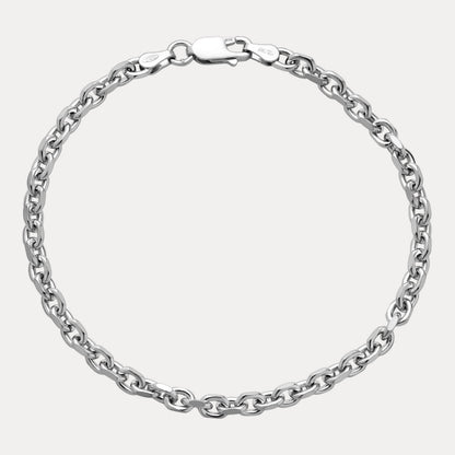 925 Sterling Silver 4mm Anchor Cable Bracelet