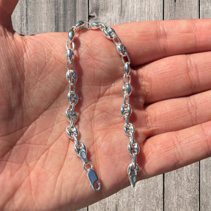 925 Sterling Silver 6mm Puffed Gucci Bracelet