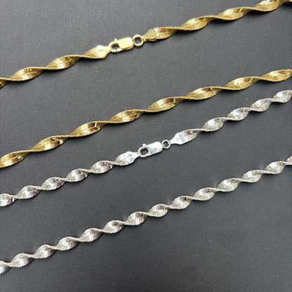 925 Sterling Silver 6mm Singapore Chain Necklace