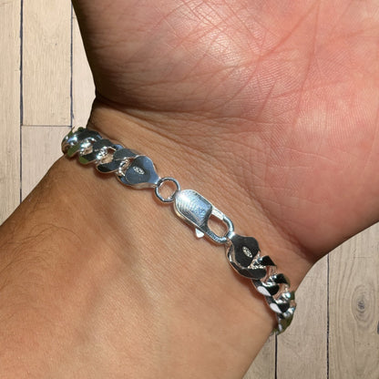 925 Sterling Silver 8mm Curb Bracelet