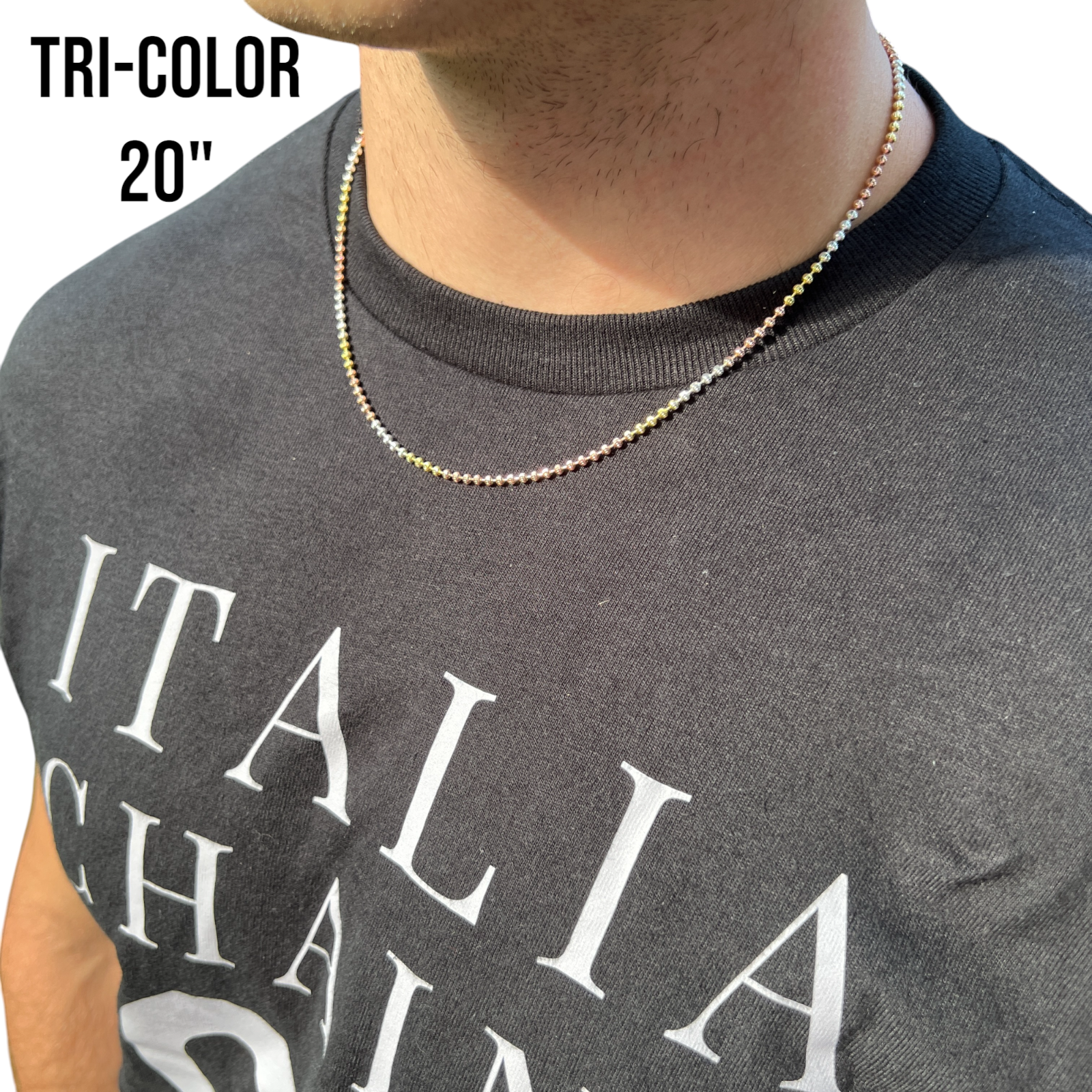 925 Sterling Silver 2.5mm Bead Chain Necklace