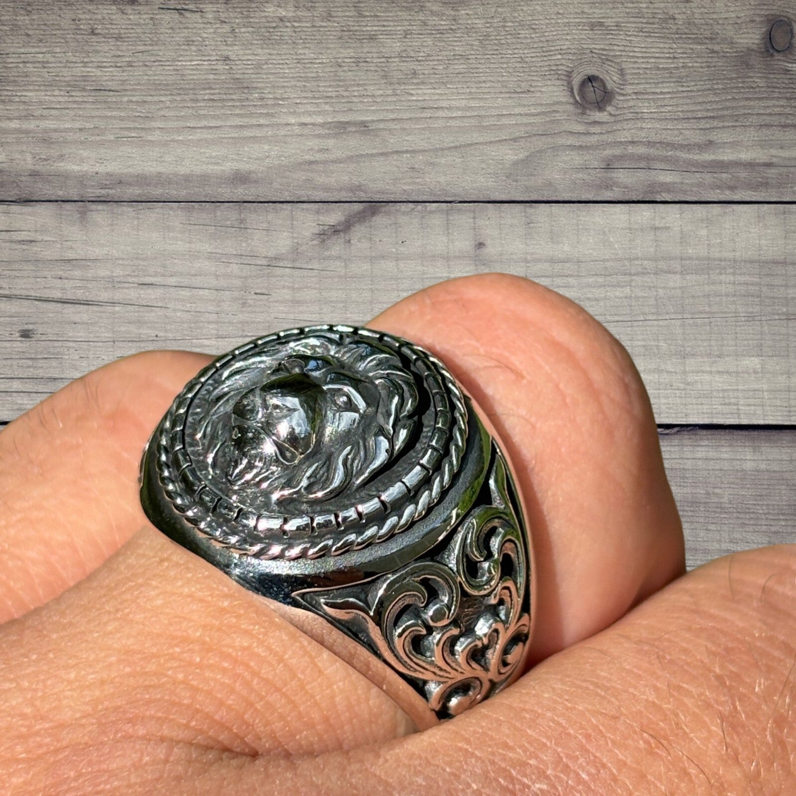 925 Sterling Silver Lion Ring