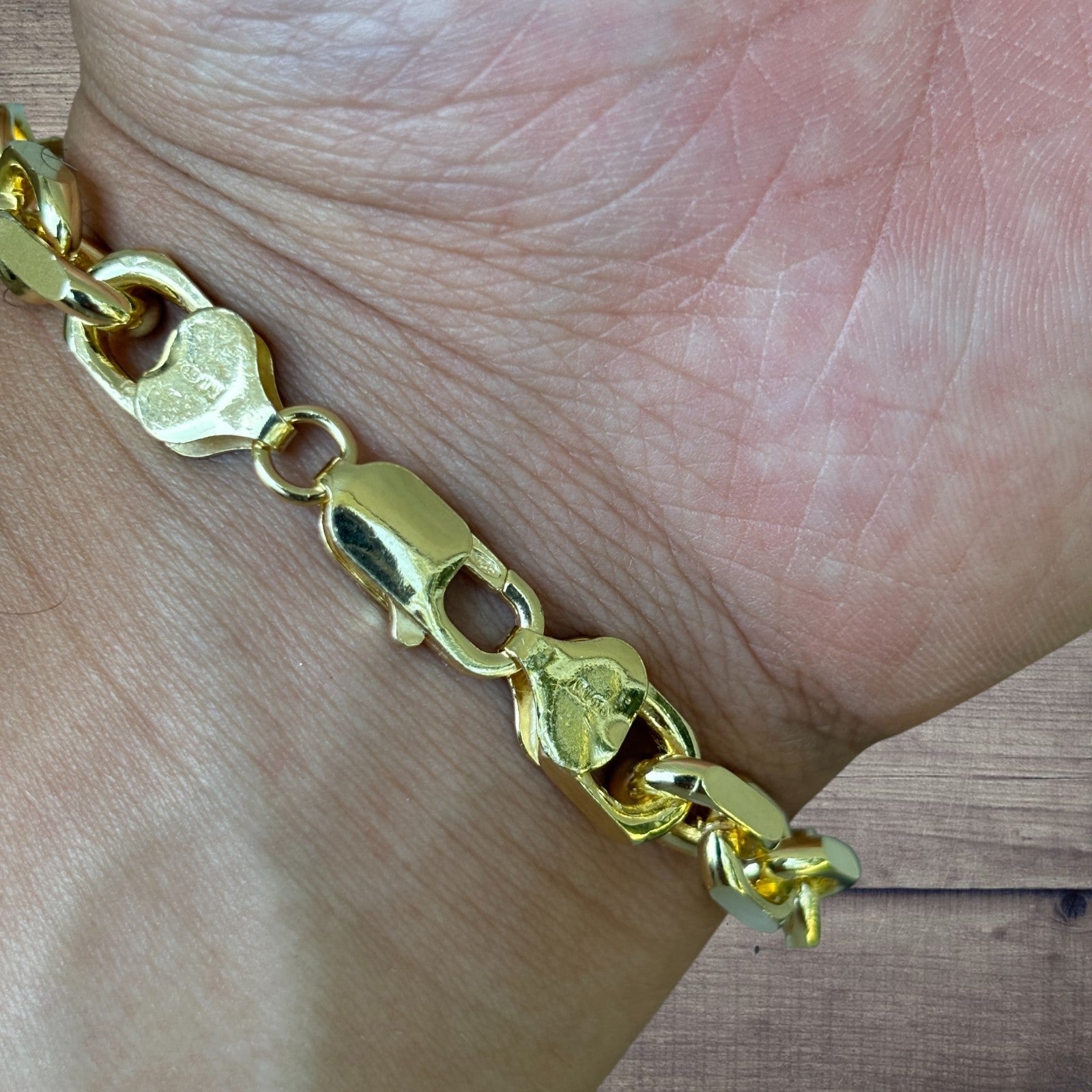 925 Sterling Silver 8mm Anchor Cable Bracelet