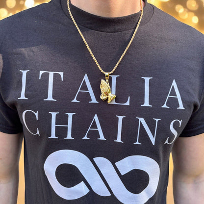 925 Sterling Silver Praying Hands Pendant - Medium