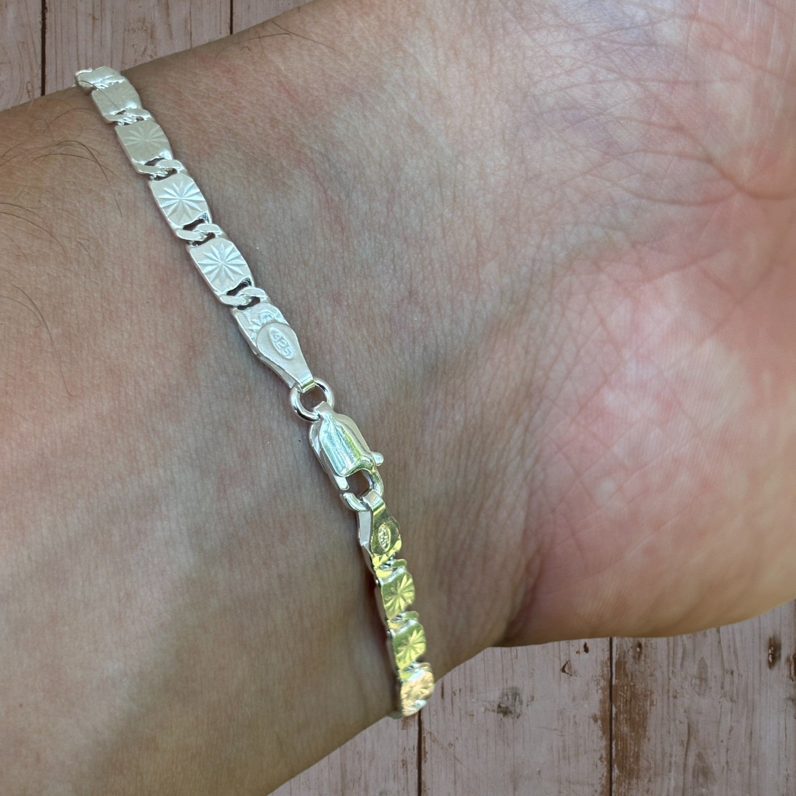 925 Sterling Silver 4mm Valentino Bracelet