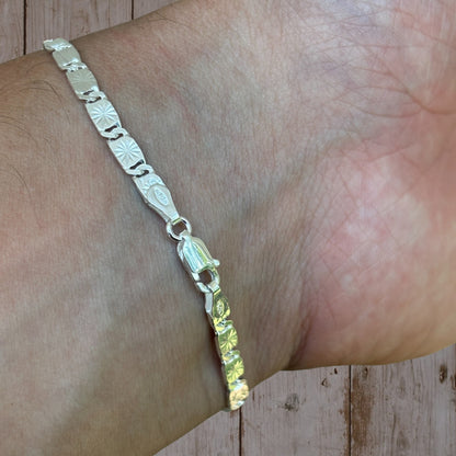 925 Sterling Silver 4mm Valentino Bracelet