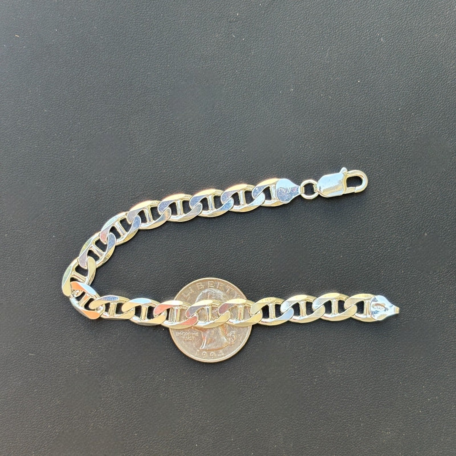 925 Sterling Silver 8mm Mariner Bracelet