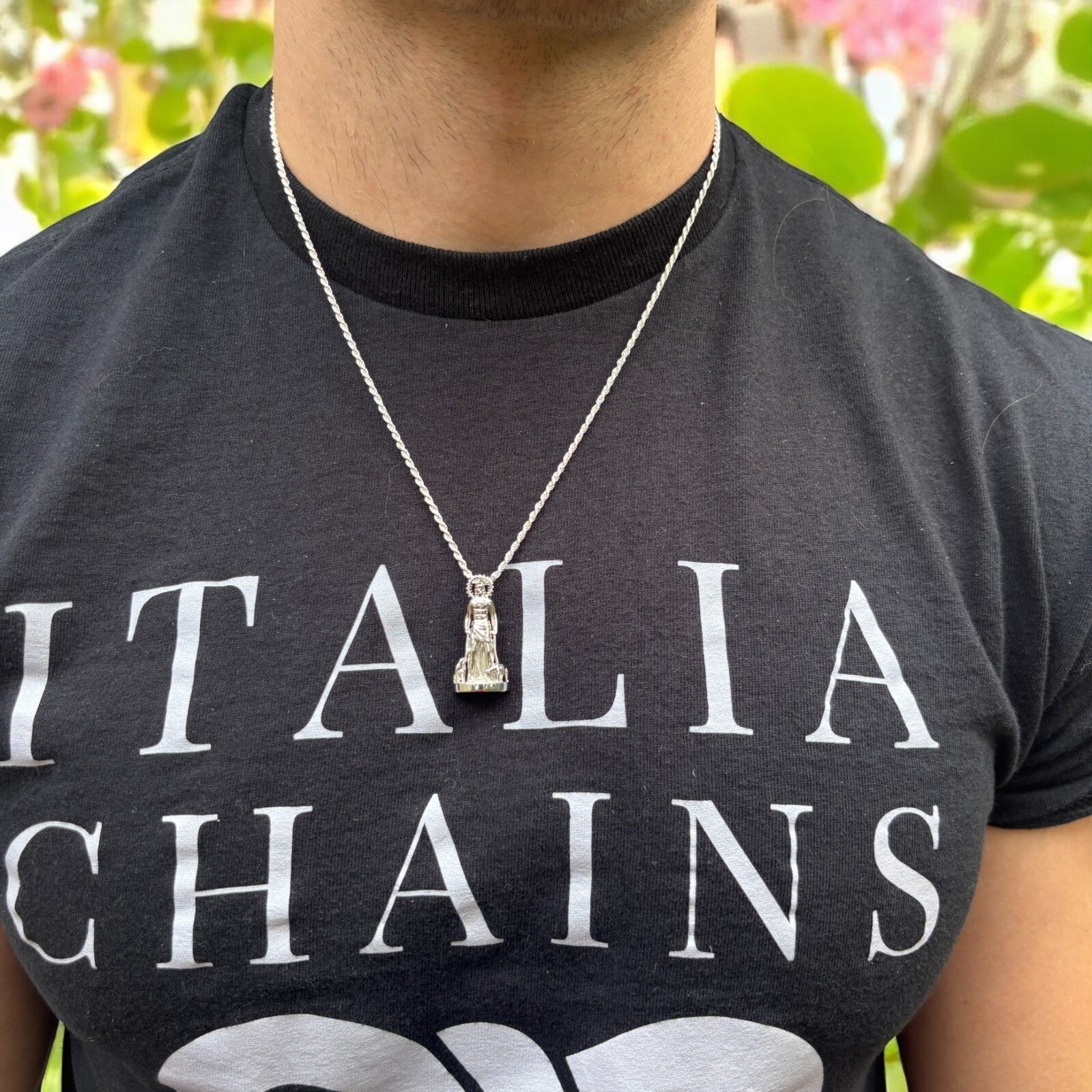 925 Sterling Silver St Lazarus San Lazaro Pendant - Small