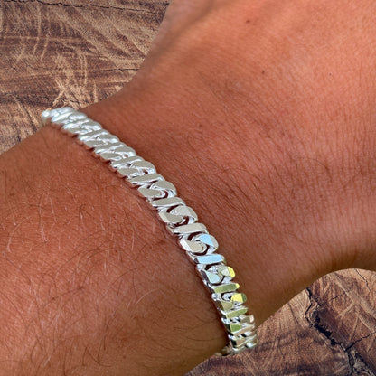 925 Sterling Silver 5mm Dollar Link Bracelet