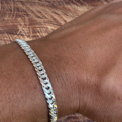 925 Sterling Silver 6mm Double Curb Bracelet