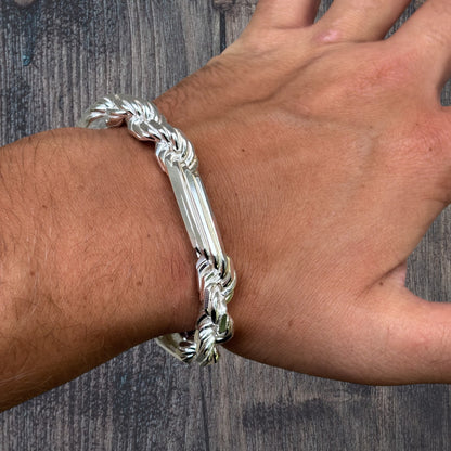 925 Sterling Silver 10mm Figarope Milano Bracelet