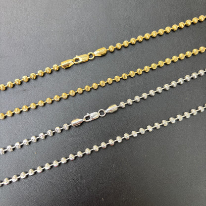 925 Sterling Silver 4mm Bead Chain Necklace