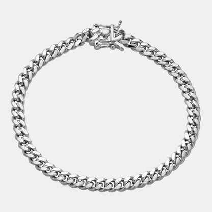 925 Sterling Silver 5mm Miami Cuban W. Box Clasp Bracelet
