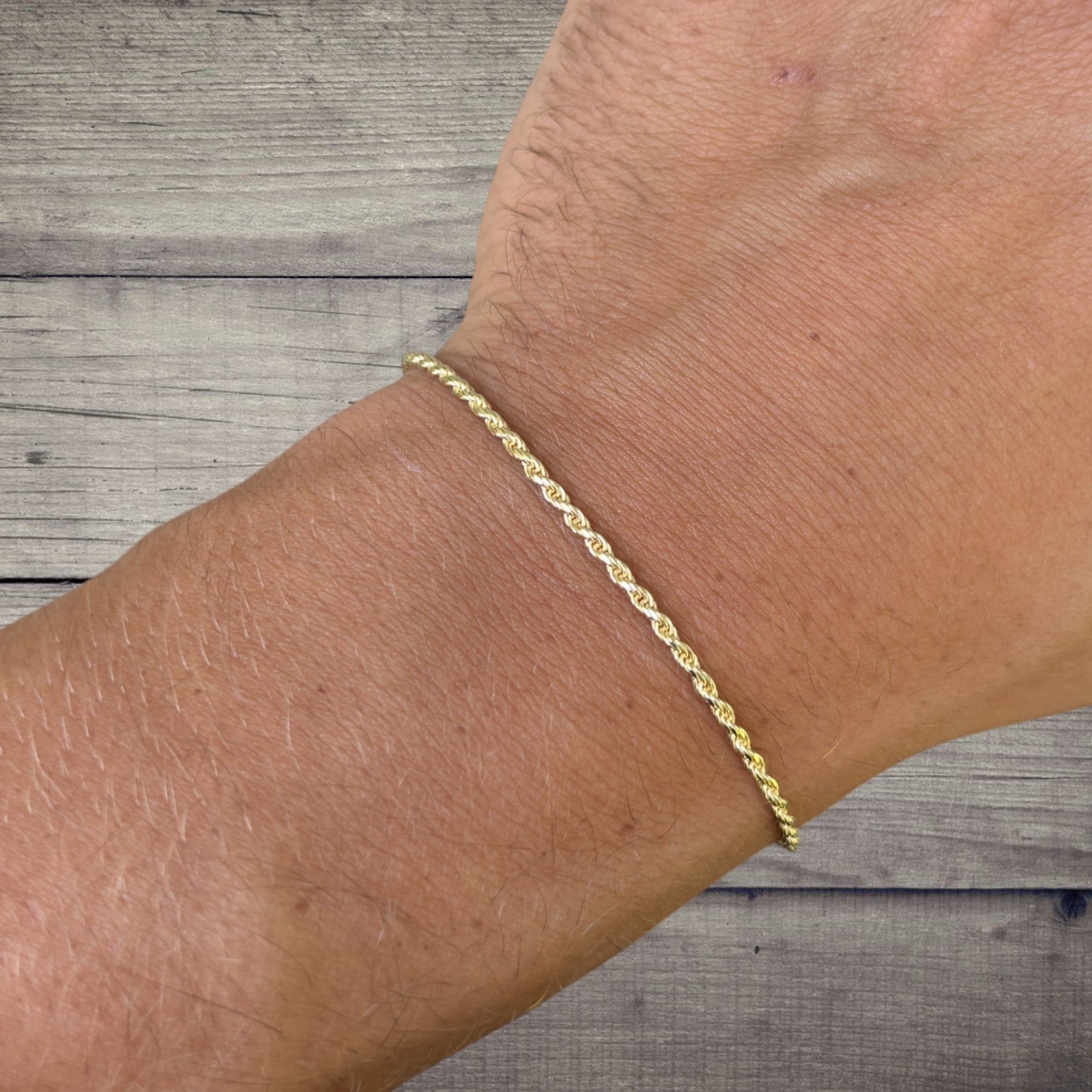 925 Sterling Silver 2mm Diamond Cut Rope Bracelet