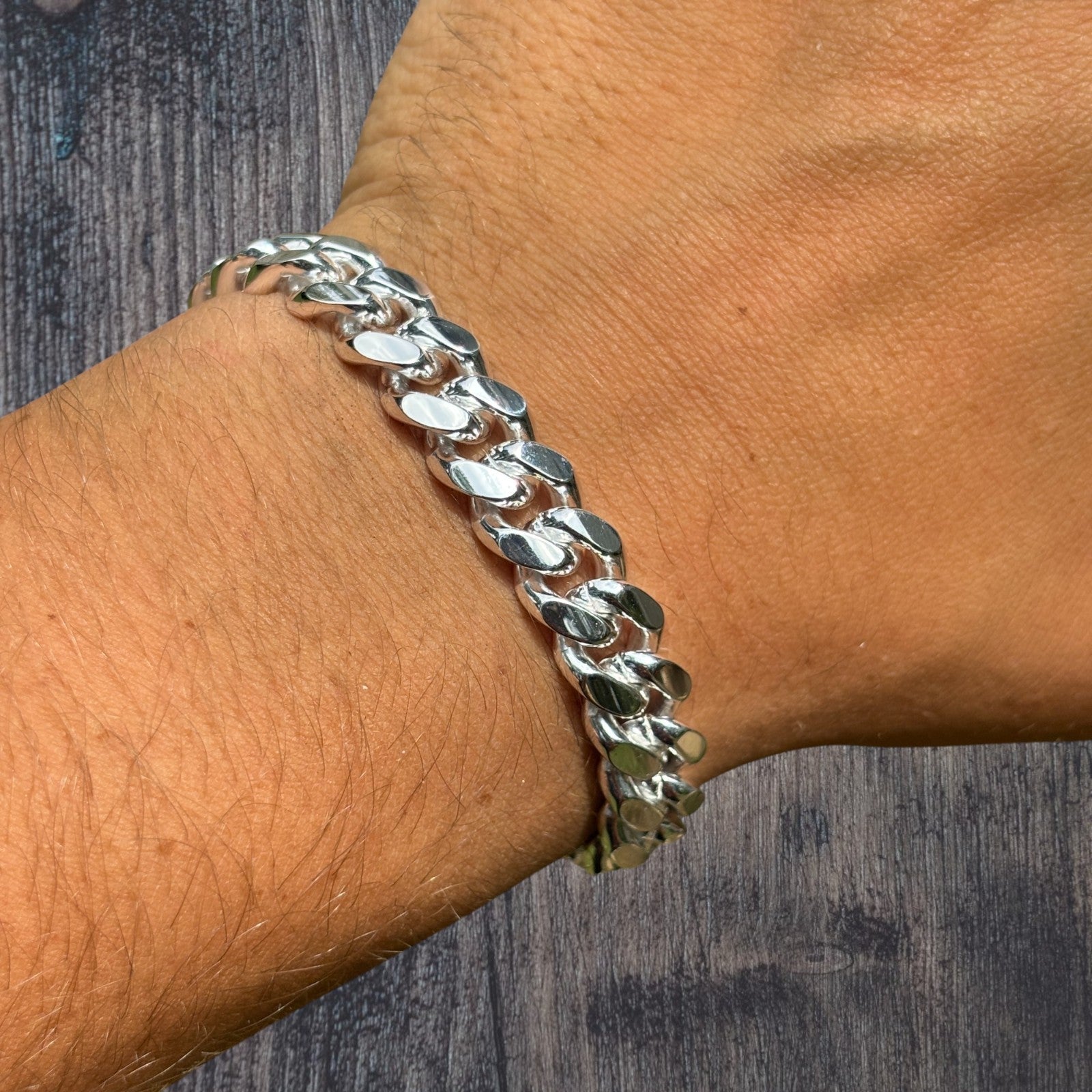 925 Sterling Silver 10mm Miami Cuban W. Box Clasp Bracelet