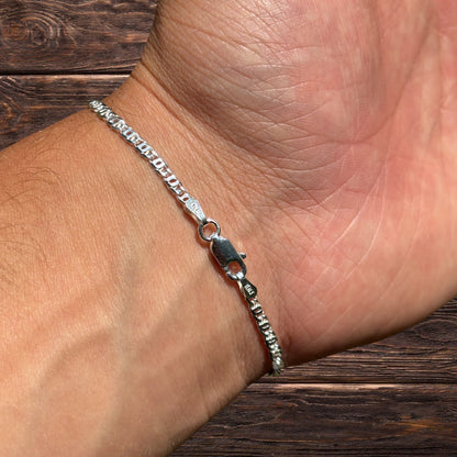 925 Sterling Silver 2.5mm Tiger Eye Bracelet