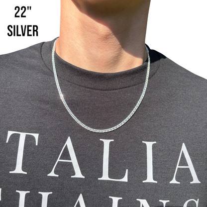 925 Sterling Silver 3.5mm Double Curb Chain Necklace