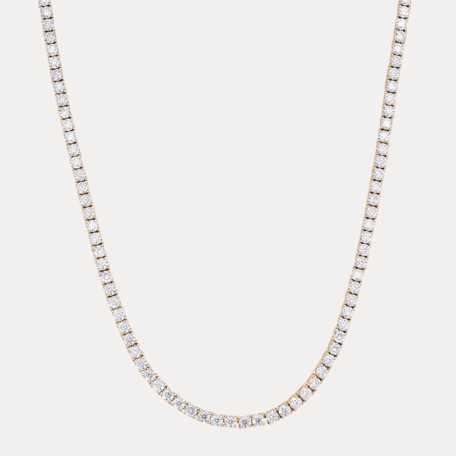 925 Sterling Silver 2mm Tennis Chain Necklace - CZ Or Moissanite