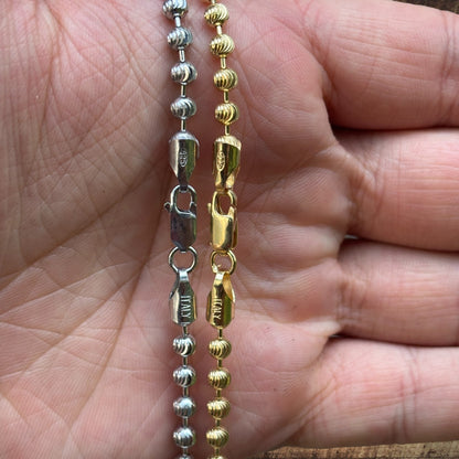 925 Sterling Silver 4mm Bead Chain Necklace