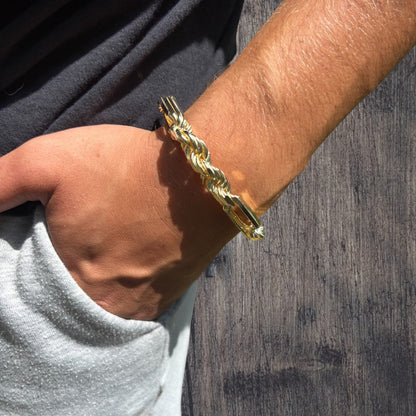 925 Sterling Silver 10mm Figarope Milano Bracelet