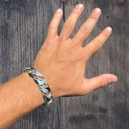 925 Sterling Silver 16mm Curb Bracelet