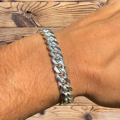 925 Sterling Silver 8mm Miami Cuban W. Box Clasp Bracelet