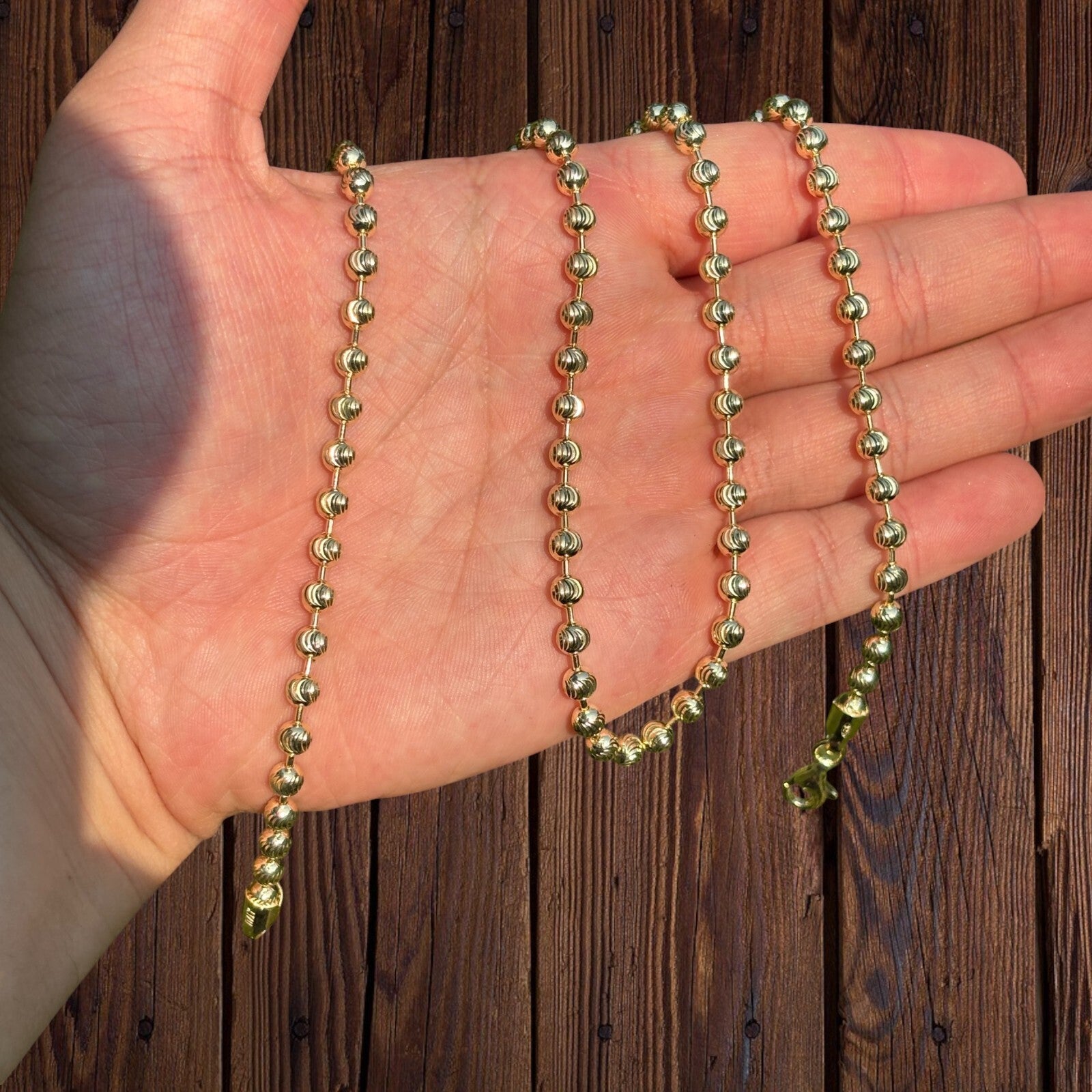 925 Sterling Silver 5mm Bead Chain Necklace