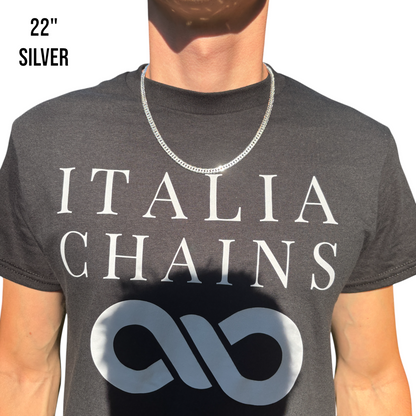 925 Sterling Silver 8mm Double Curb Chain Necklace