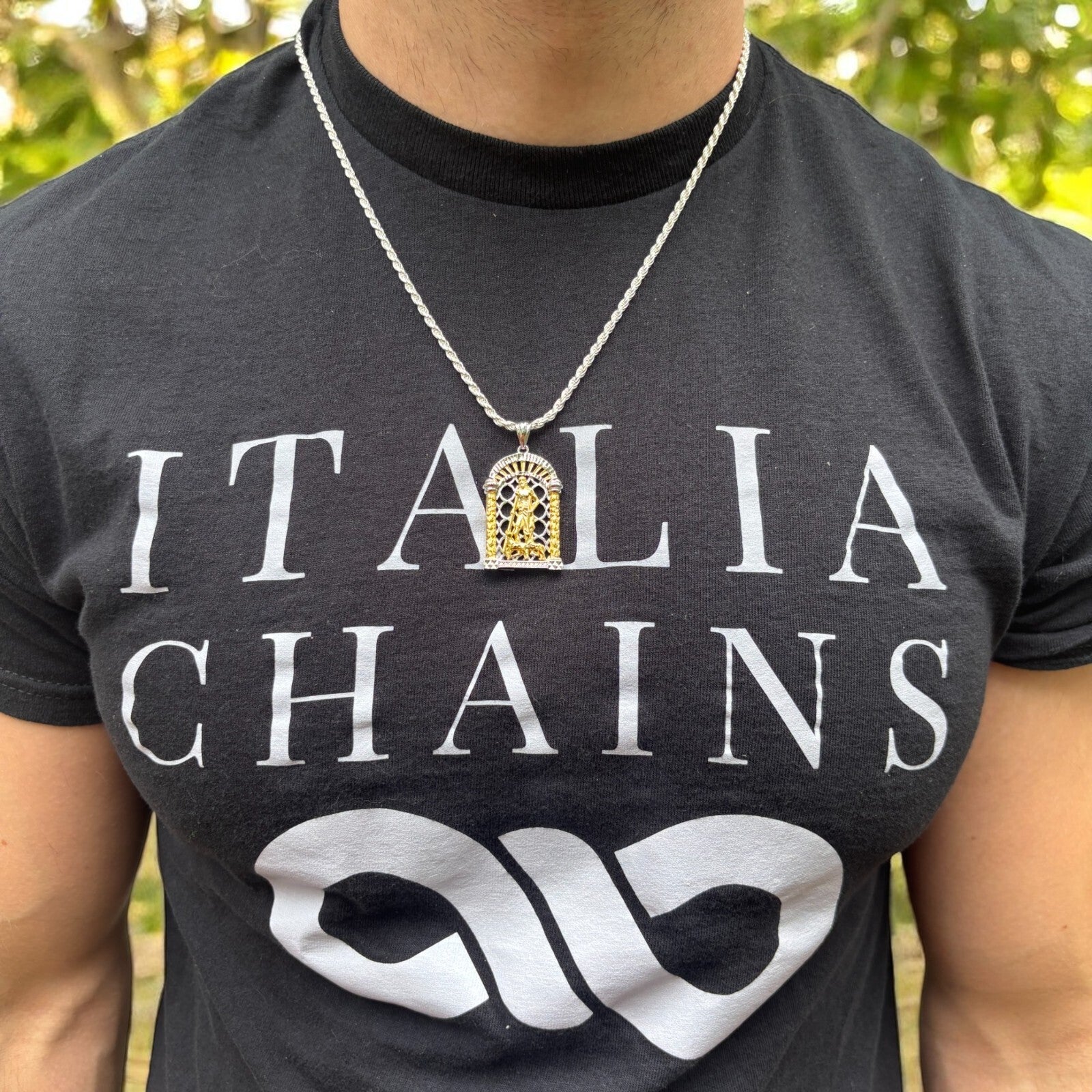 925 Sterling Silver St Lazarus Pendant With Moissanite