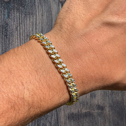 925 Sterling Silver 7mm Diamond Cut Miami Cuban Bracelet
