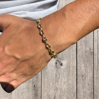 925 Sterling Silver 6mm Puffed Gucci Bracelet