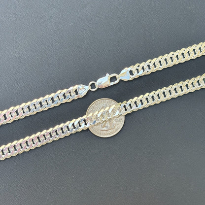 925 Sterling Silver 8mm Double Curb Chain Necklace