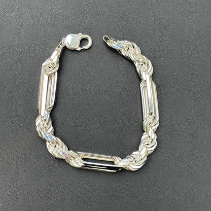 925 Sterling Silver 10mm Figarope Milano Bracelet