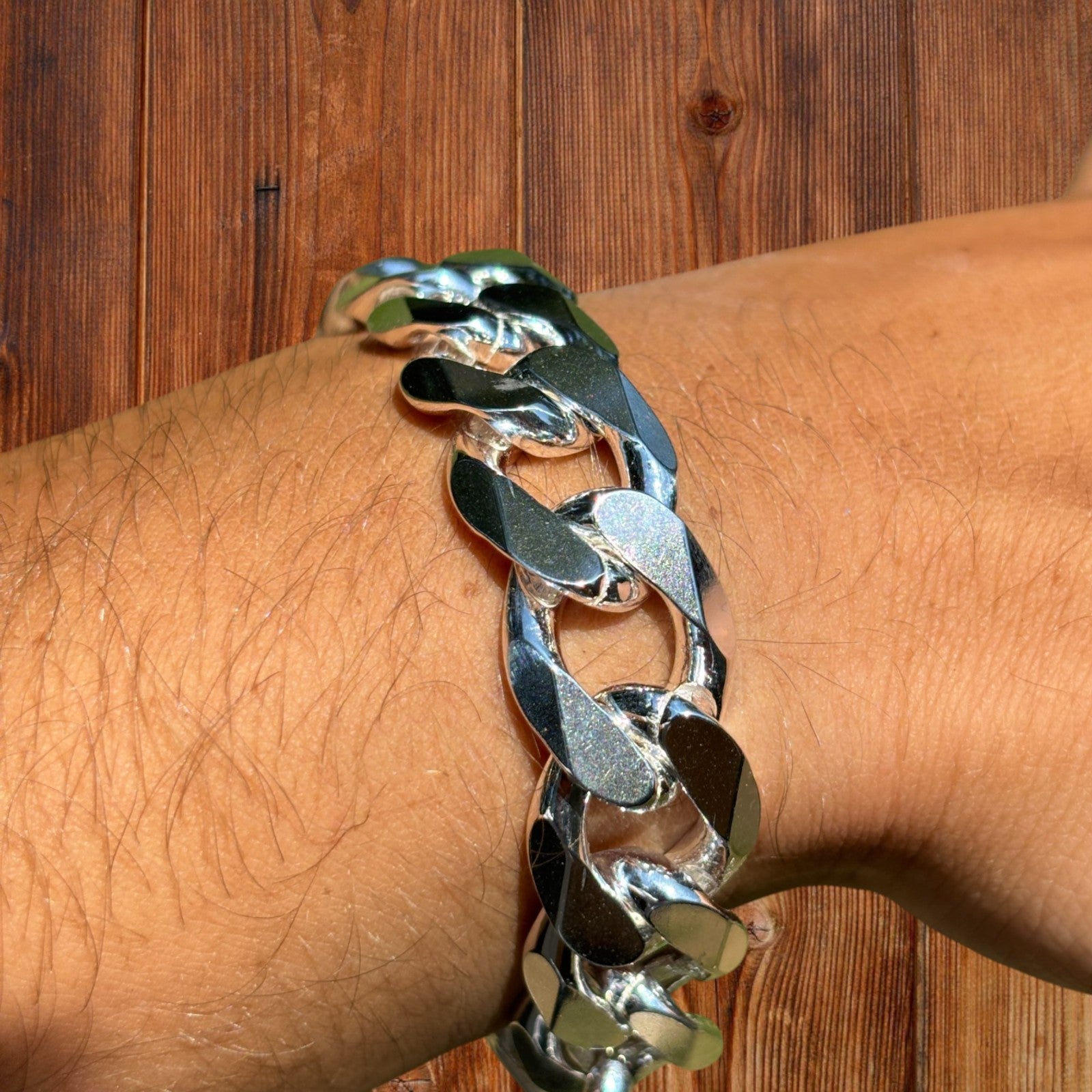 925 Sterling Silver 15mm Curb Bracelet