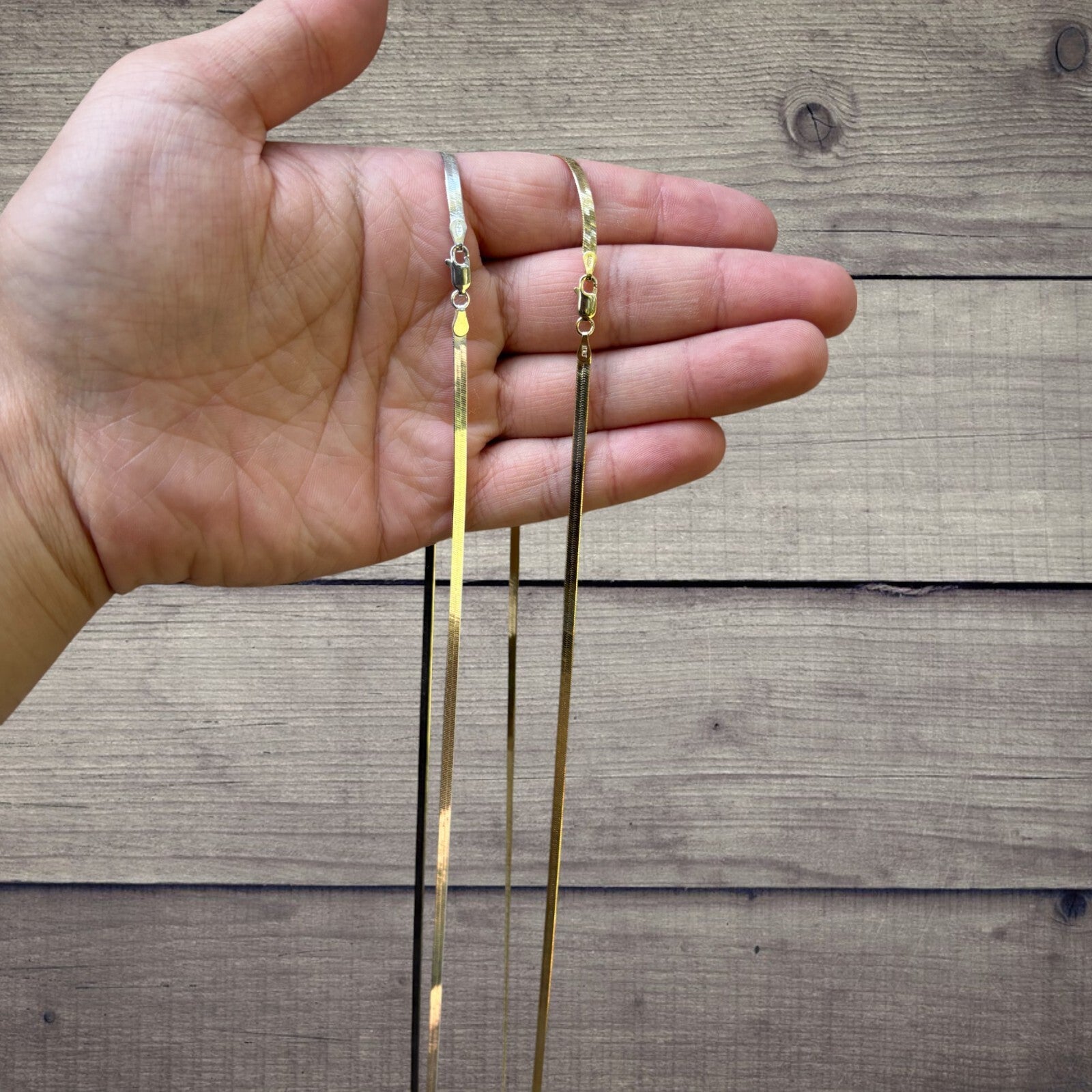 925 Sterling Silver 3mm Herringbone Chain Necklace