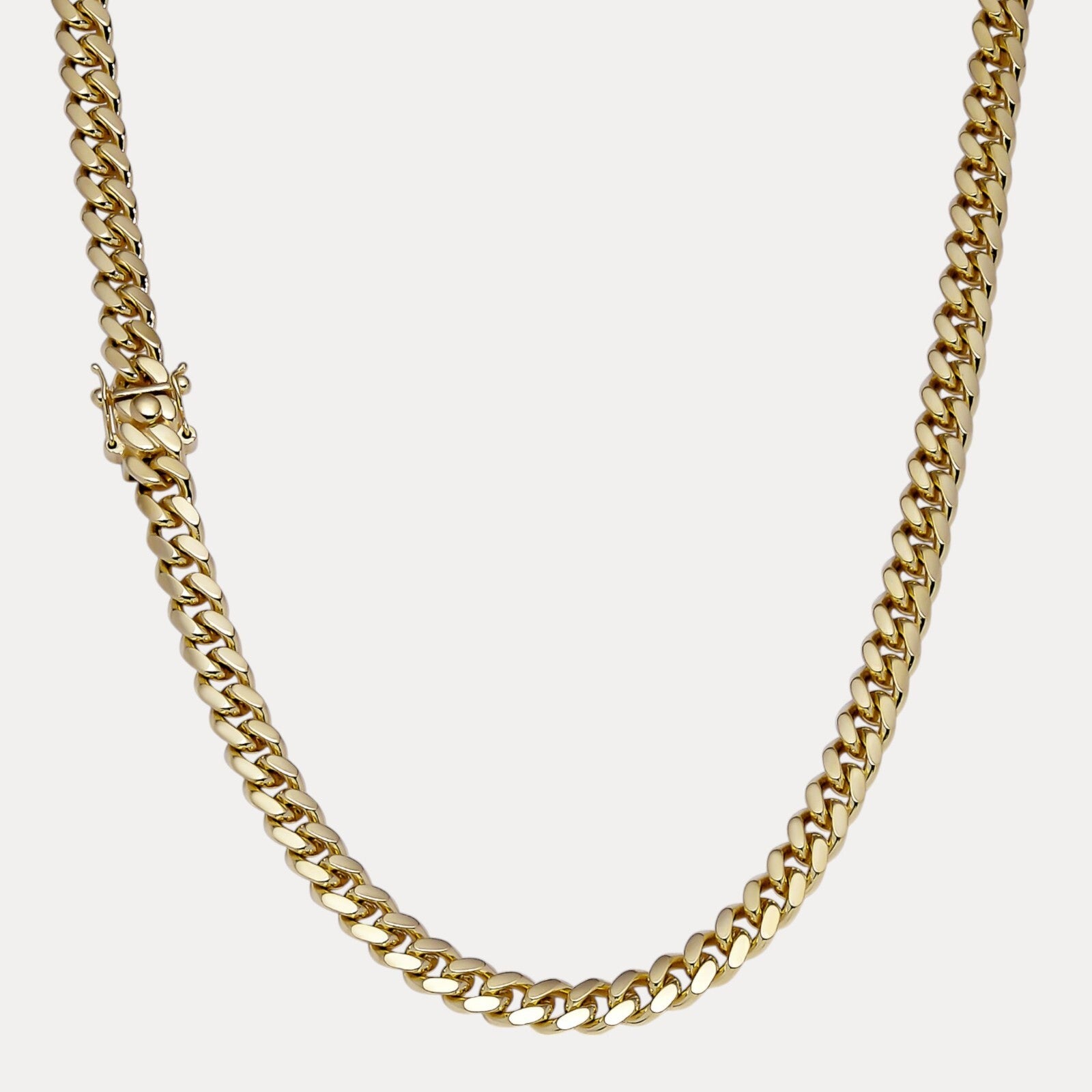 925 Sterling Silver 8mm Miami Cuban W. Box Clasp Chain Necklace