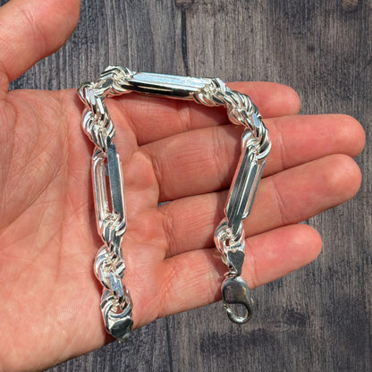 925 Sterling Silver 10mm Figarope Milano Bracelet