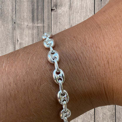 925 Sterling Silver 6mm Puffed Gucci Bracelet