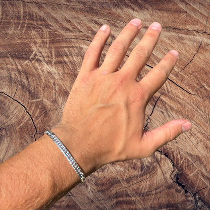 925 Sterling Silver 6mm Double Curb Bracelet