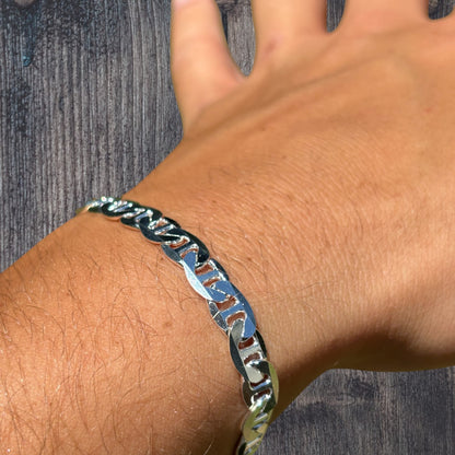 925 Sterling Silver 6mm Mariner Bracelet