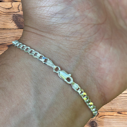 925 Sterling Silver 4mm Curb Bracelet