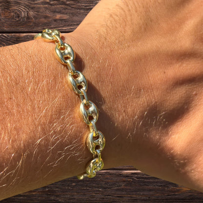 925 Sterling Silver 8mm Puffed Gucci Bracelet