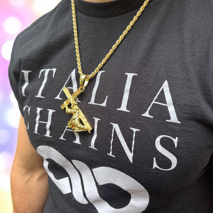 925 Sterling Silver Jesus Carrying Cross Pendant - Large