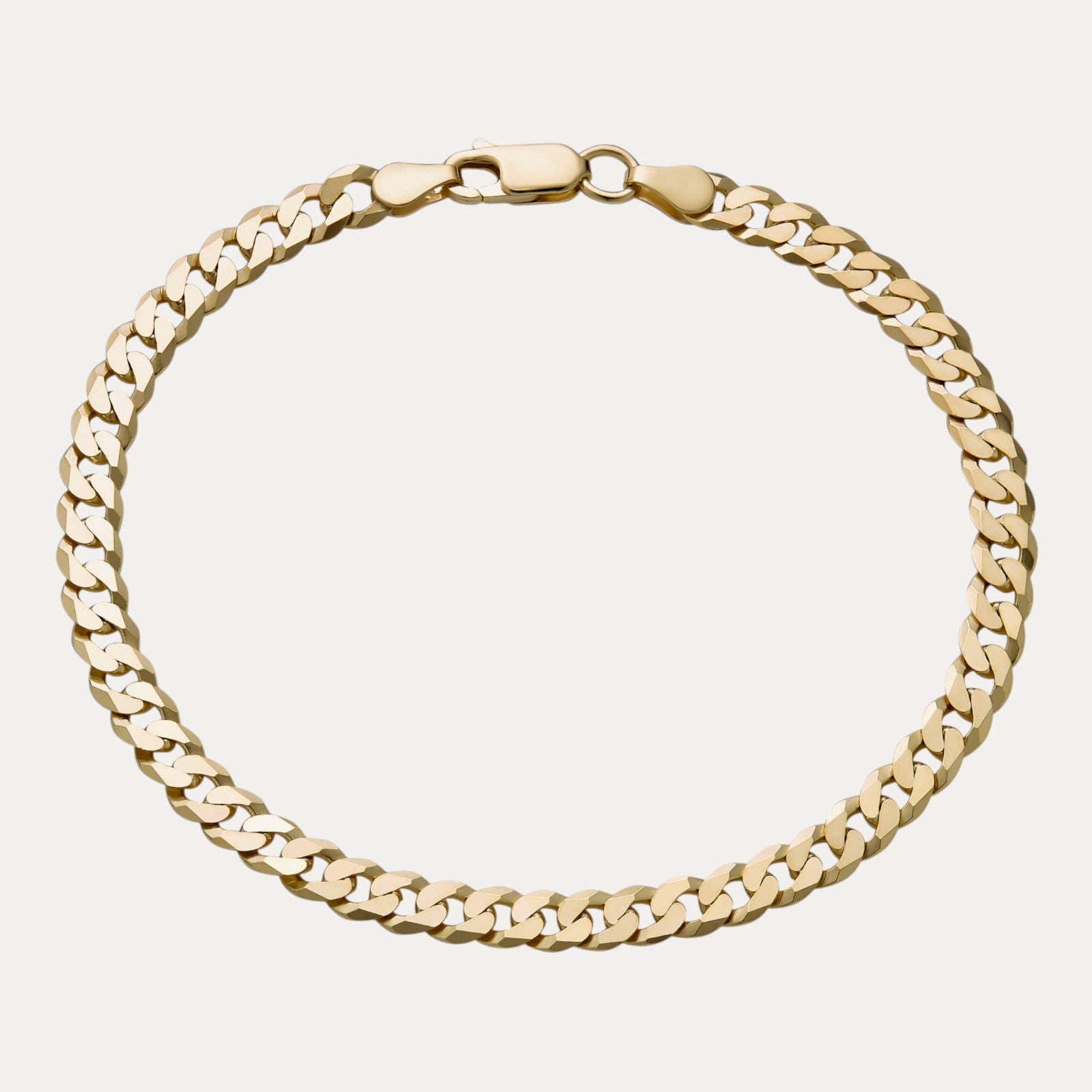 925 Sterling Silver 5mm Flat Curb Bracelet